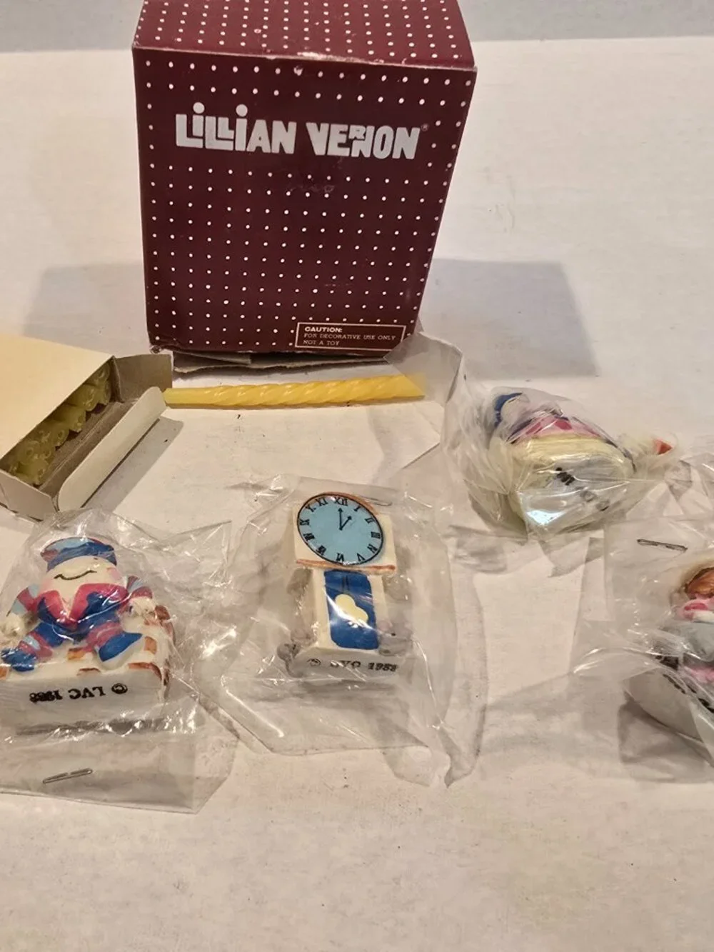 Candle Holders Set Of 6 Birthday Lillian Vernon 1988 Vintage NEW in box